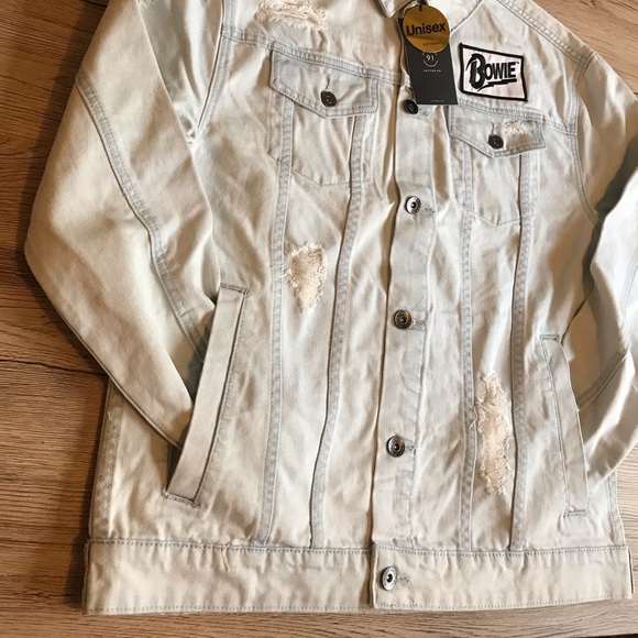 NWT Cotton On BOWIE Unisex Distressed Denim Jacket - Picture 11 of 16